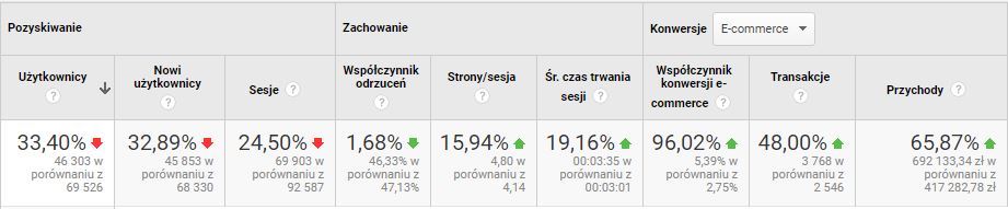 sklep internetowy - roczne podsumowanie kampanii reklamowej